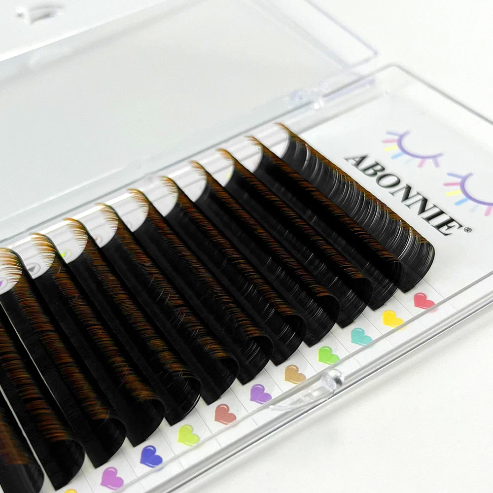 ABONNIE Mix Color Eyelashes Make up Black Gradient Red Blue Purple Eyelashes Extensions Individual Faux Mink Ombre Color Lashes