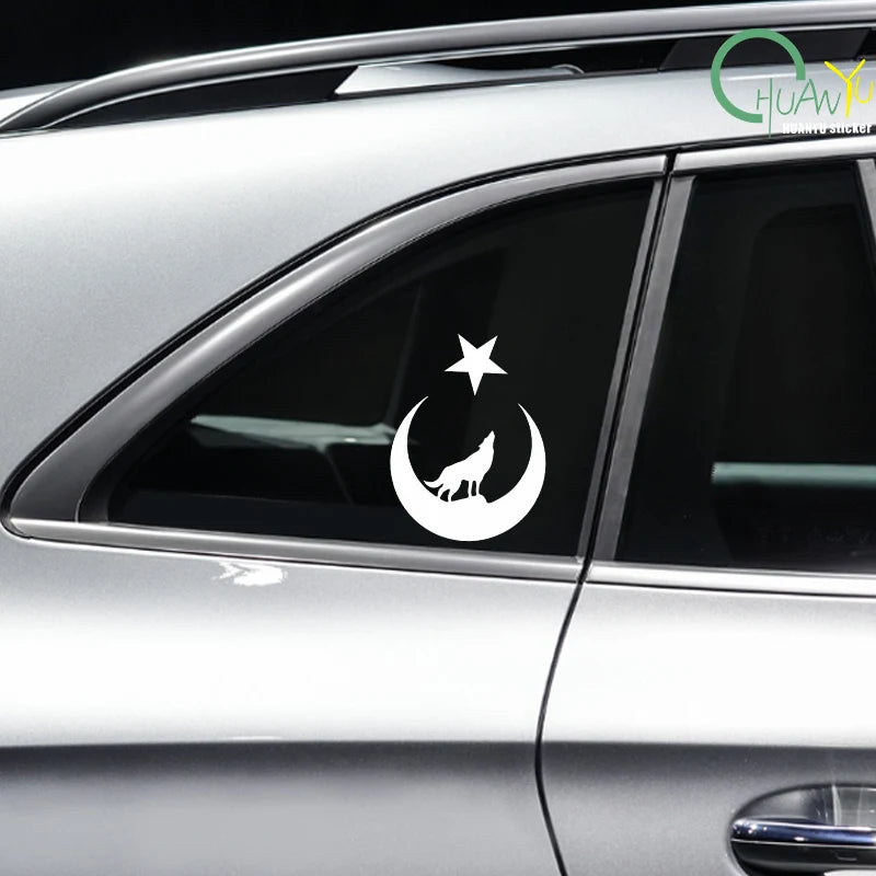 Interesting Wolf and Moon Star Great Turk Turkey Turkish Car Sticker Accessories Car Styling Decal Vinyl  PVC