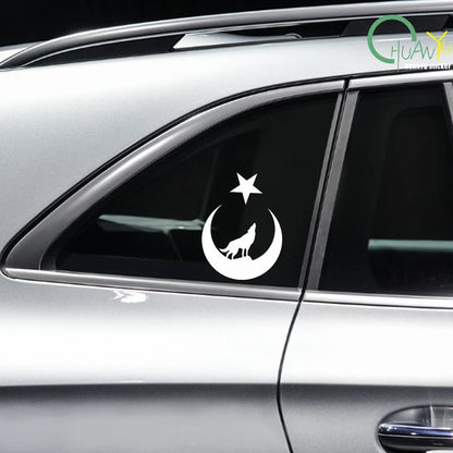 Interesting Wolf and Moon Star Great Turk Turkey Turkish Car Sticker Accessories Car Styling Decal Vinyl  PVC