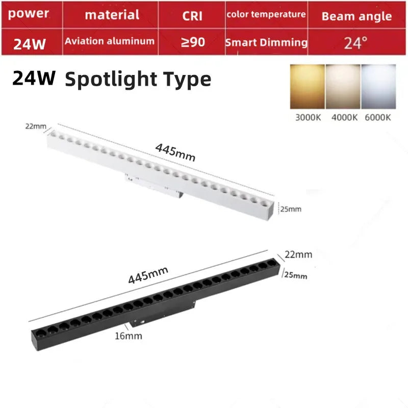 Magnetic Track LED Light Fixtures Flexible Ceiling Spotlight Rail Strip Magnet System For Indoor Modern Home Living Room Kitchen