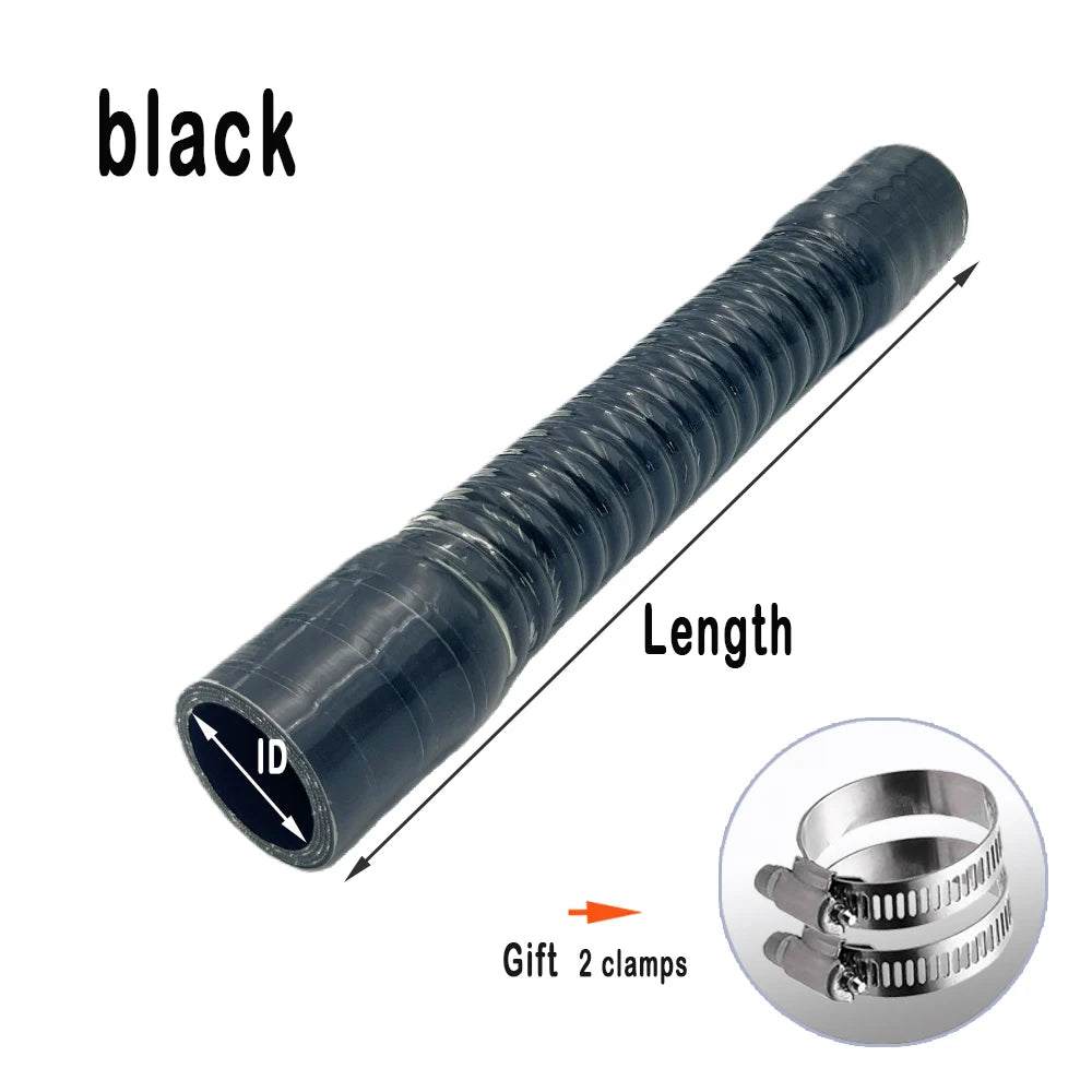 Black Silicone Flexible Hose Universal Radiator Hose Car Air Intake Pipe Intercooler Air Filter Connection Tube ID 16MM ~ 75MM