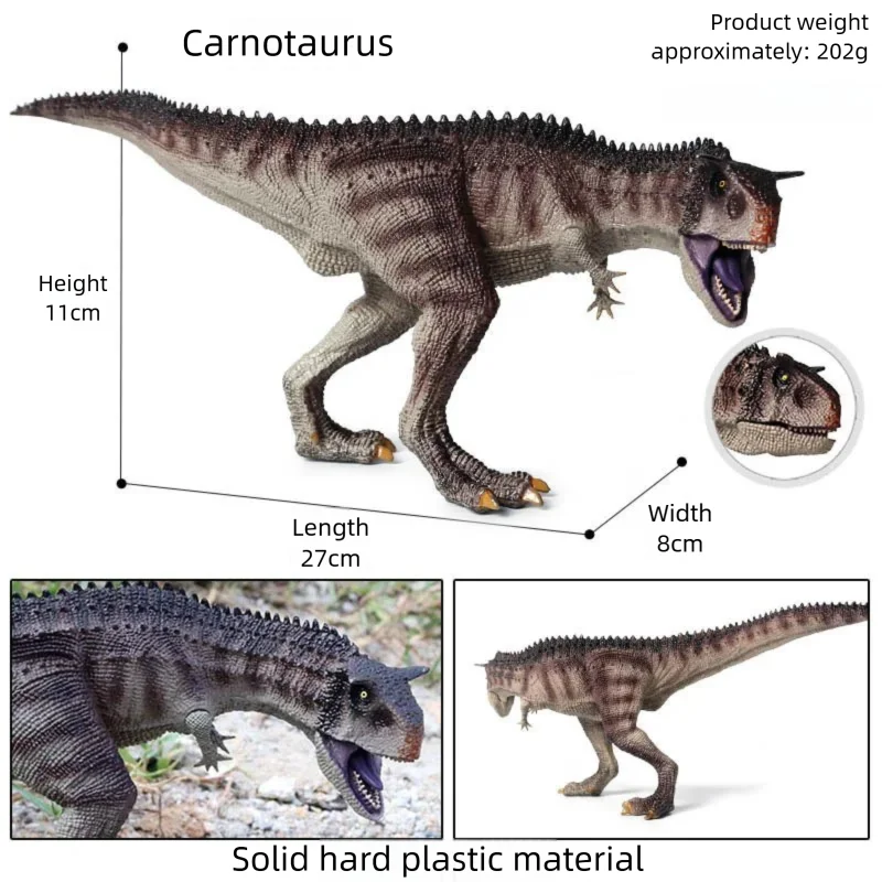 Simulation Jurassic World Carnotaurus Dinosaur Figure Solid Realistic Horned Bull Dinosaur Model PVC Animal Figurines Cognitive