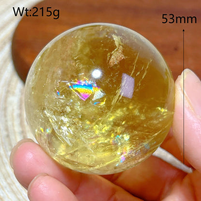 Healing Natural Crystal Brazil Smokey Citrine Quartz Sphere Rainbow Polished Ball High Quality Precious Home Decoration Gift