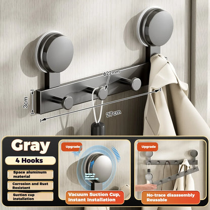Suction Cup No Drilling Wall Mounted Hooks Rack Kitchen Storage Row Hook Holder Bathroom Towel Robe Coat Hangers Adhesive Hooks
