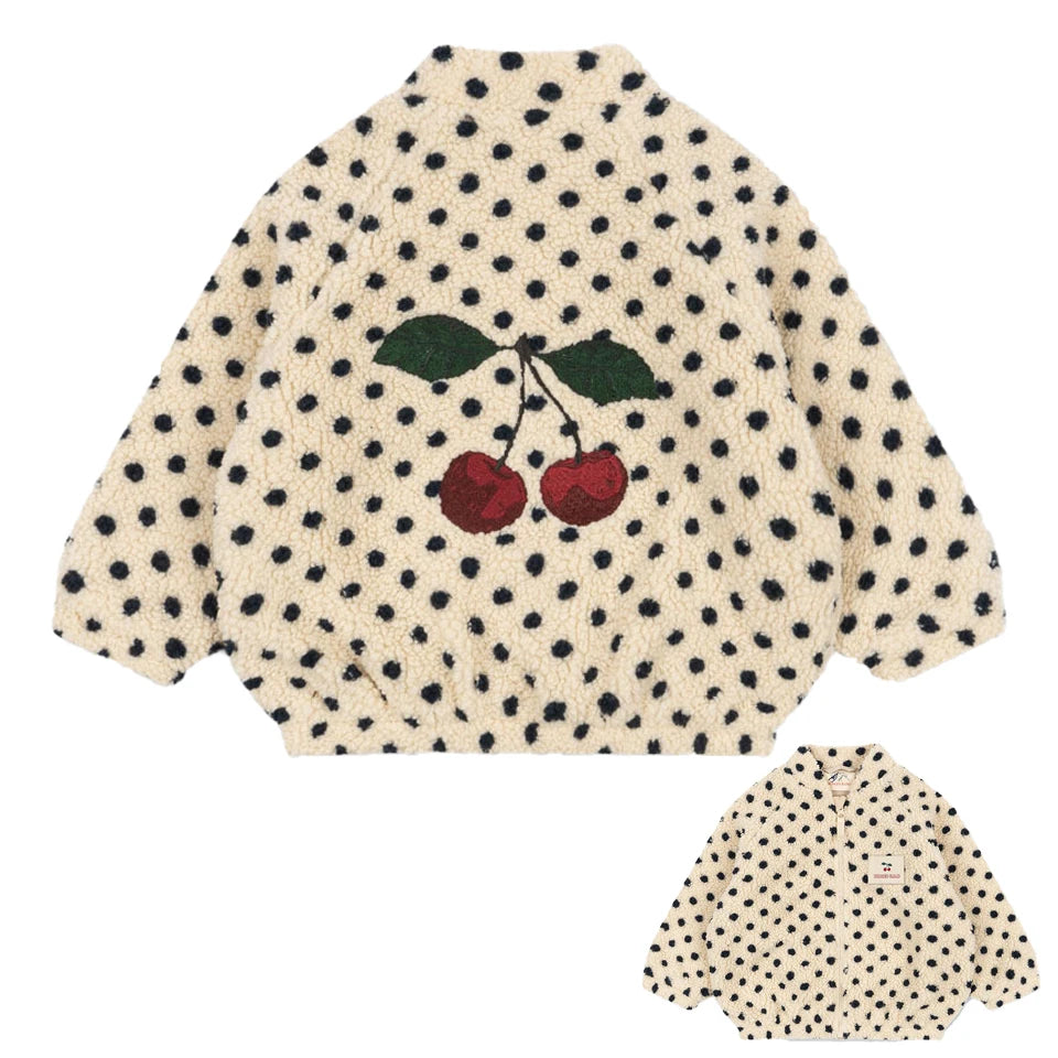 2026 KS Autumn Winter Baby Girls Boys Lambswool Jackets Boys Embroidery Cartoon Outerwear Kids Clothes Children's Coats 1-9Yrs
