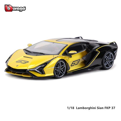 Bburago 1:18 Scale Lamborghini Sian FKP 37 Alloy Luxury Vehicle Diecast  Cars Model Toy Collection Gift