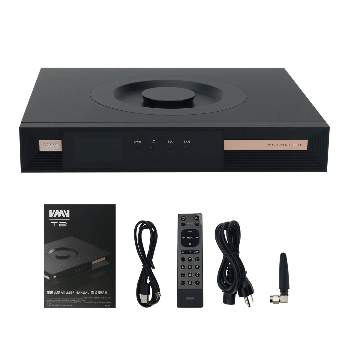 SMSL VMV T2 MQA CD Player HD Digital DSD Audio Decoder Fast Response Servo System DAC Support Clock Input/Output