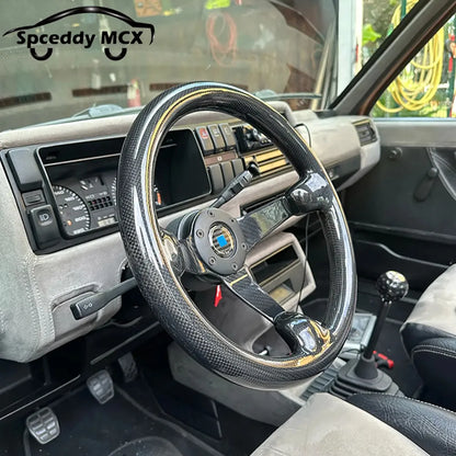 Real Carbon Fiber Steering Wheel 14inch 340mm Car Sport Racing Drift Deep Dish Steering Wheel For Toyota BMW MK7 Universal