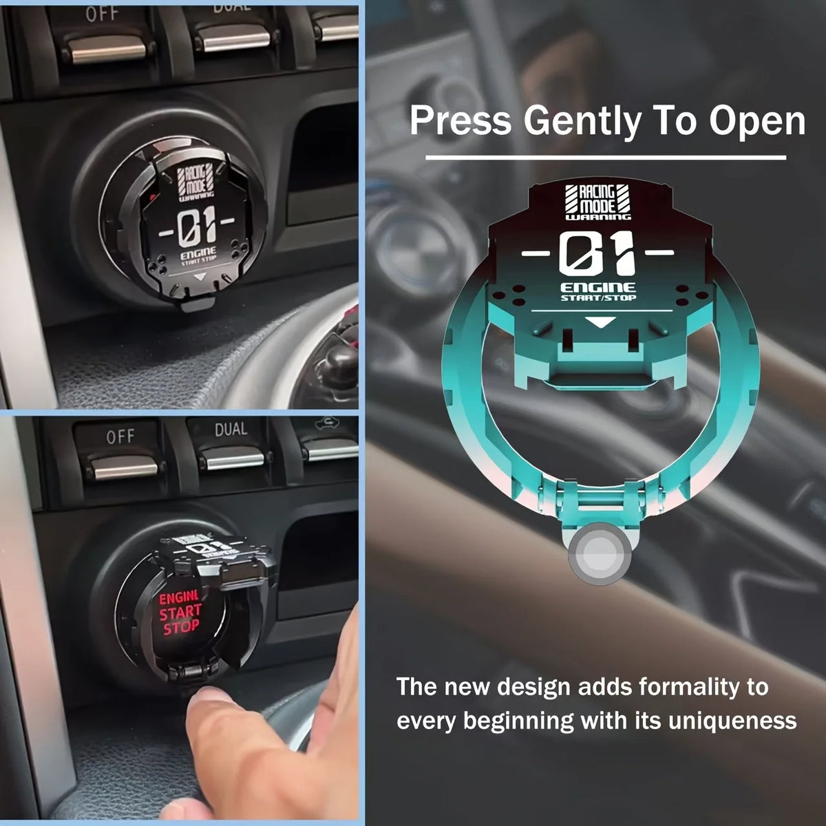 One-button Start Button Protective Cover Full Metal Car Motorcycle Ignition Switch Starter Decoration Car Accessories