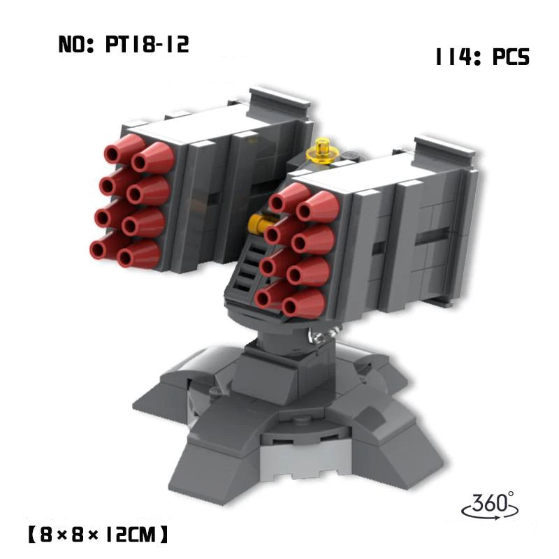 MOC Military Army building blocks Assembling cannon model toys Gatling Missile Railgun bazooka radar set children birthday gift