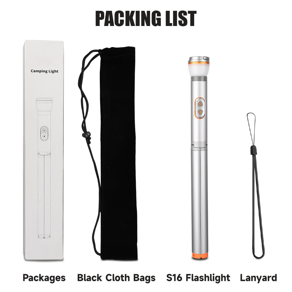 Trustfire WL22 Flashlight 1900MM Telescopic Camping Lights 2200mAh Lanterns With Remote Control Light for Outdoor Car Repair