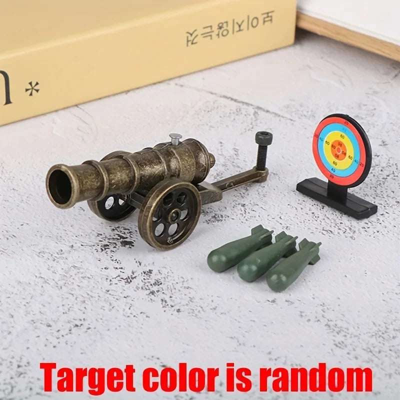 1pc Fireable Mini Cannon Model: Military Replica Tabletop Decoration - A Unique Shooting Sports Toy & Collectible Gift!