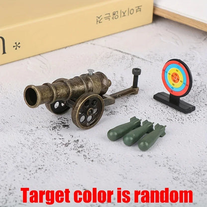 1pc Fireable Mini Cannon Model: Military Replica Tabletop Decoration - A Unique Shooting Sports Toy & Collectible Gift!
