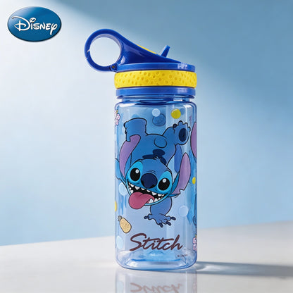 Disney Stitch Portable Water Cup Reusable Travel Tumbler Cute Cartoon Drinking Cup Leakproof Lightweight Drinkware School Gift