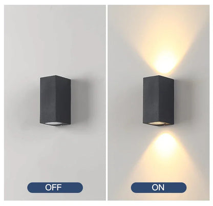 GU10 Simple Modern Wall Light For Garden Patio 5W 10W Waterproof Outdoor LED Wall Lamp Double Head Lighting Aluminum AC110V 220V