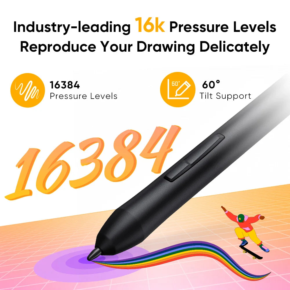 XPPen 6x4 inch Graphics Pen Tablet 16384 Pressure Level 60°  Tilt Support 8 shortcut keys for PC Android Game osu