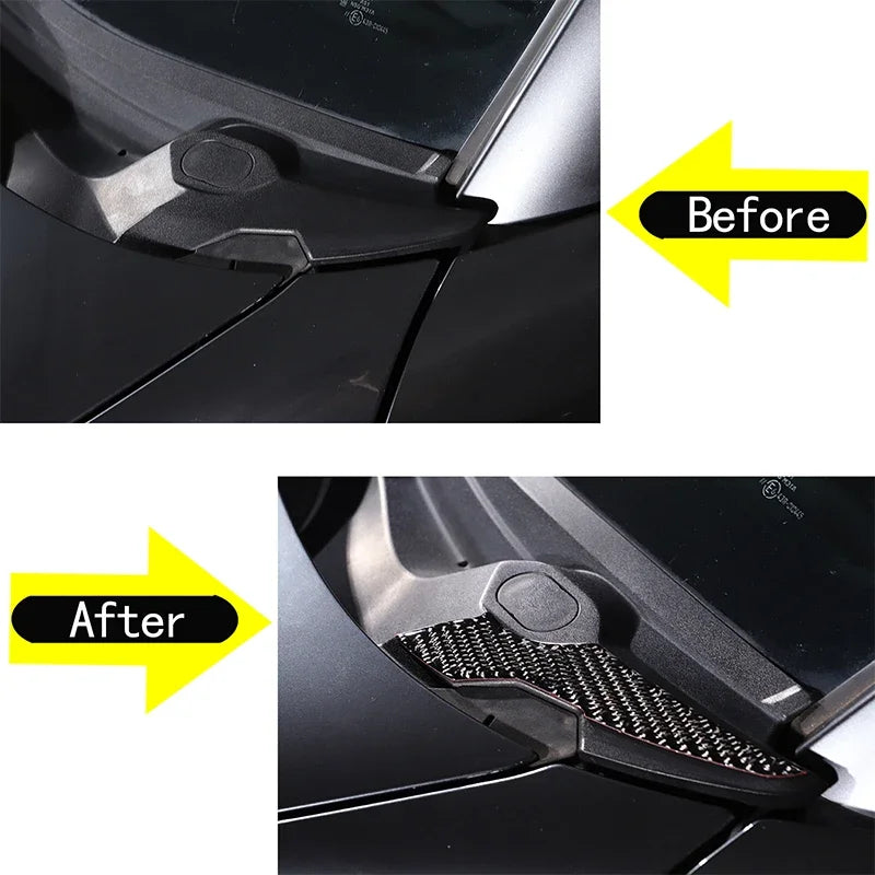 For Mazda MX-5 2016-2023 Soft Carbon Fiber Car Front Windshield Glass Both Sides Trim Cover Sticker Car Protection Accessories