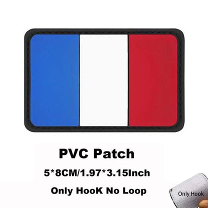 Russia,Poland,Germany,Italy,Spain,France Flags Emblem Military Backpack Badge,3D PVC Rubber Applique Tactical Patches with Hook
