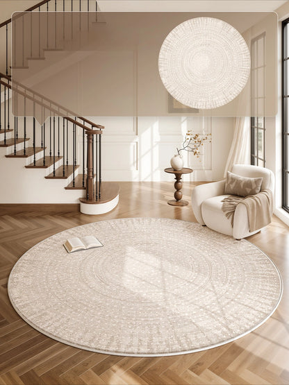 Cream Style Carpets for Living Room Minimalist Bedroom Decor Round Carpet Fluffy Soft Lounge Floor Mat Thick Plush Cloakroom Rug