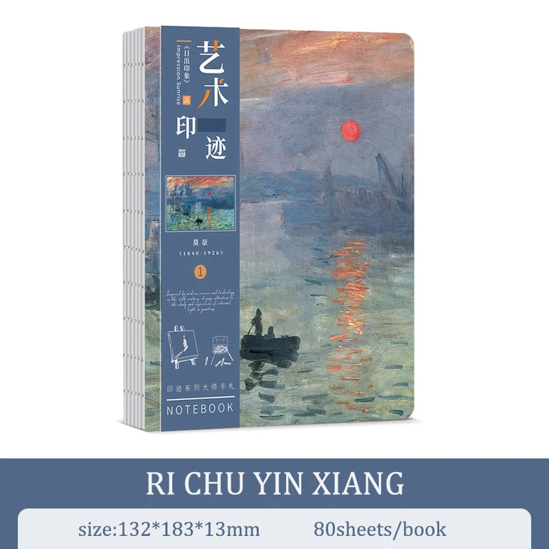 A5 Notebook Ukiyoe & Famous Painting Series Cover,80sheets/Book Writing Diary Recording Life Office Study Note Supplies CS-058
