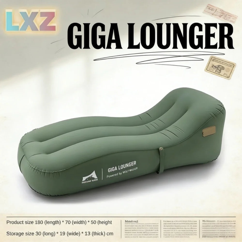 One Click Automatic Inflatable Lounge Chair, Lightweight Inflatable Sofa for Travel - USB Rechargeable, Outdoor Camping Sofa Bed