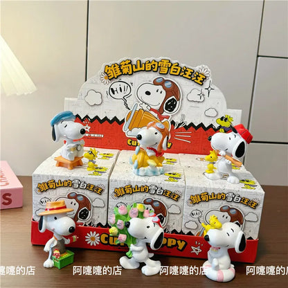 Snoopy Action Figure Blind Box Mystery Box Surprise Gift Cute Cartoon Anime Figurine Car Dashboard Decor Desktop Ornament Toys