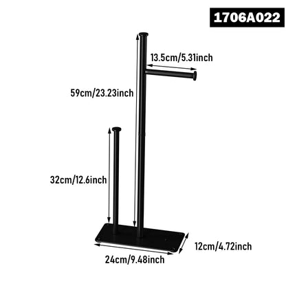 Vertical Toilet Paper Holder with Shelf, Toilet Paper Storage, Multi Roll Paper Storage Rack, Bathroom, Black, Bathroom Storage