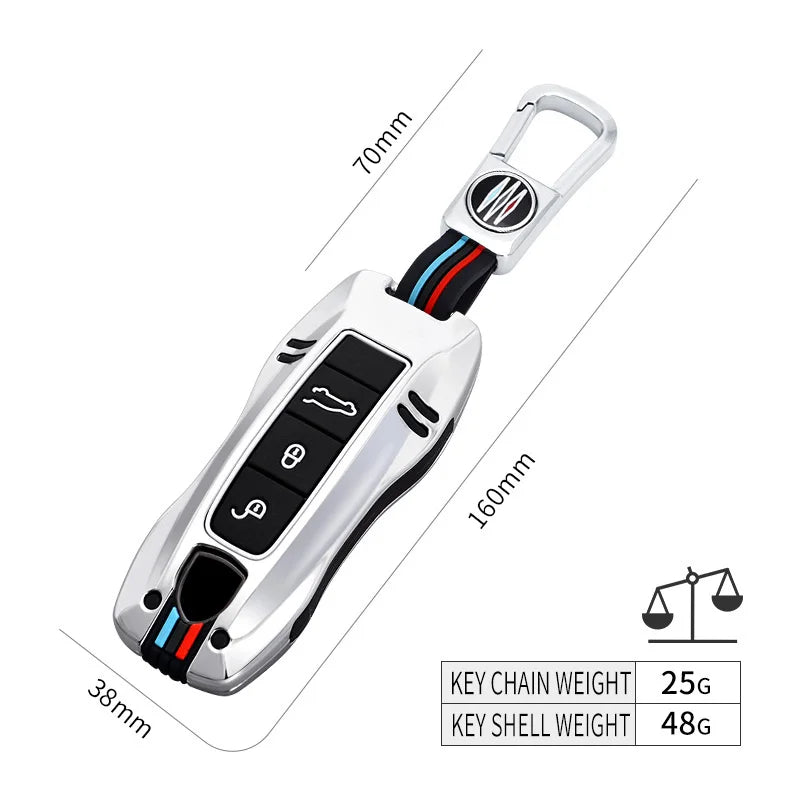 Zinc Alloy Key Fob Protective Cover, Smart Key Case Shell For Porsche Cayenne Panamera 911 992 Taycan, Auto Key Accessories
