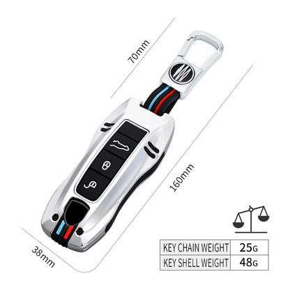 Zinc Alloy Key Fob Protective Cover, Smart Key Case Shell For Porsche Cayenne Panamera 911 992 Taycan, Auto Key Accessories