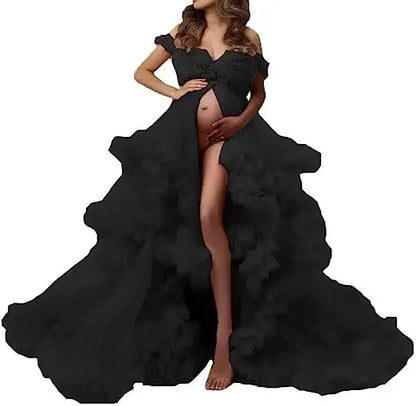 Sexy Maternity Gowns Photoshoot  Ruffles baby shower платье для беременных فساتين حوامل vestidos para embarazadas photoshoot