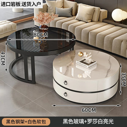 European Elegant Coffee Tables Multifunction Trendy Modern Minimalist Coffee Tables With Drawers Storage Mesa Centro Furniture