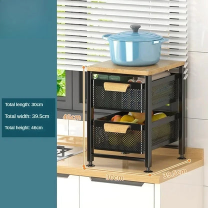 Household Movable Narrow Kitchen Organizer Cart With Wheel Multi-layer Vegetable Auxiliary Cartss Drawer Type Kitchen Trolleys