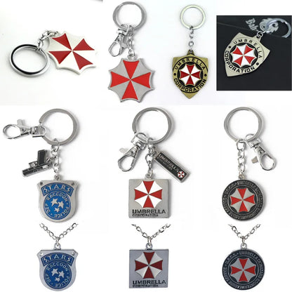 Game Residents Evils Keychain Red Umbrella Keychains Toy Corporation Sublimation Blank Keyring Edc Necklace Jewelry
