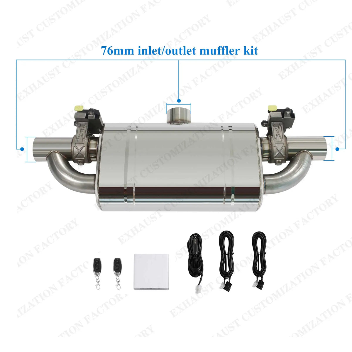 Universal Valved Muffler Kit Center In Dual Out Remote Controller Kit Performance Valved Muffler T Style Electronic Exhaust