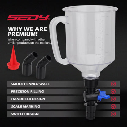 18-Piece Engine Oil Funnel Set, 1.59 Qt Automotive Oil Funnel Kit with 12 Adapters, Elbow Fitting, Arrow Screen Magnetic Storage