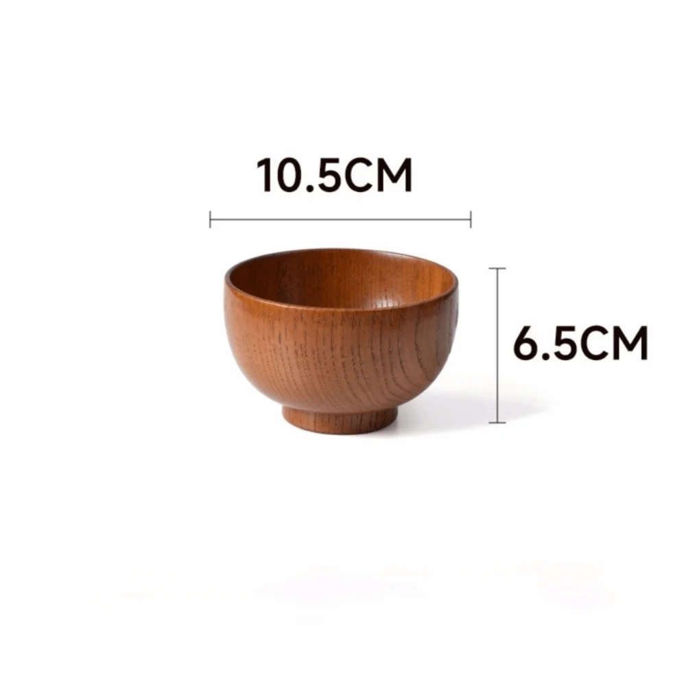 New Japanese Style Wooden Bowls Handmade Crafts Soup Bowls Food Containers Household Wooden Utensils Tableware
