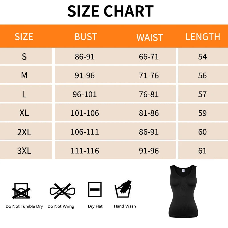 Women Sleeveless Shapewear Tank Tops S-3XL Wide Strap Fajas Tummy Control Body Shaper Sexy V Neck Underwear Compression Shirts