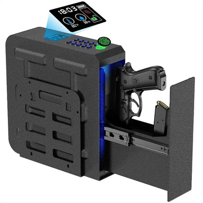 Full Steel Wall Mounted Anti Pry Theft Proof Safe With Screen Display Home Gun Safe For Bedside Nightstand
