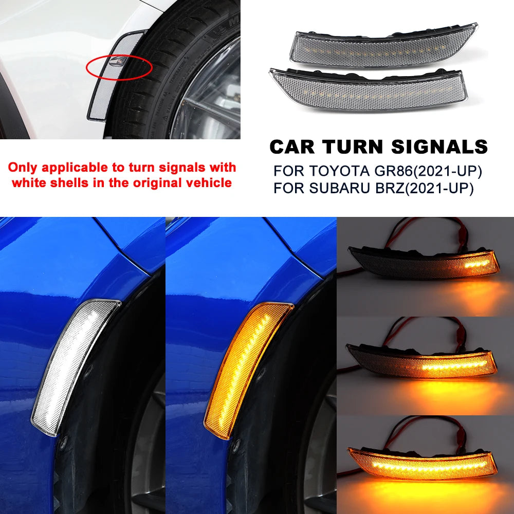 For Subaru BRZ ZD8 Toyota GR86 ZN8 2021 2022 2023 2024 2025 LED Side Marker Light Repeater Lamp Turn Signal Flashing Indicator