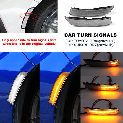 For Subaru BRZ ZD8 Toyota GR86 ZN8 2021 2022 2023 2024 2025 LED Side Marker Light Repeater Lamp Turn Signal Flashing Indicator