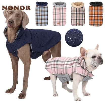 NONOR Winter Dog Jacket Waterproof Cozy Dog Clothes for Medium Large Dogs Warm Dog Coat French Bulldog Labrador Costume