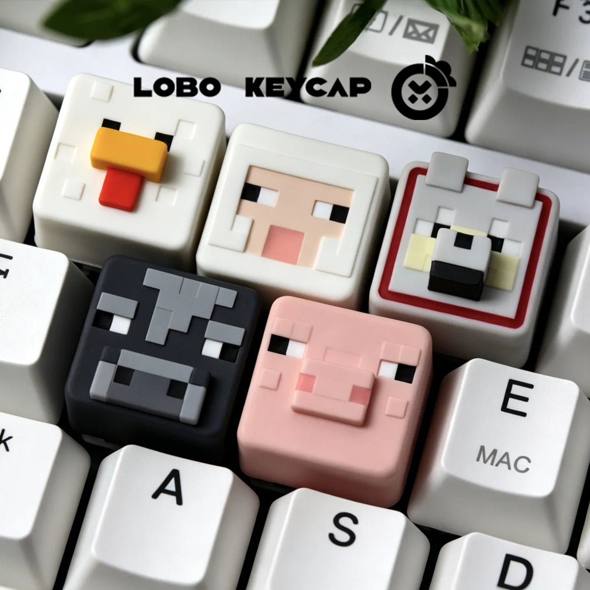 Cartoon Square Shape My World Series Pixel Style Keycap Esc Partial Products Eye Light-Transmitting Game Periphery Collectble