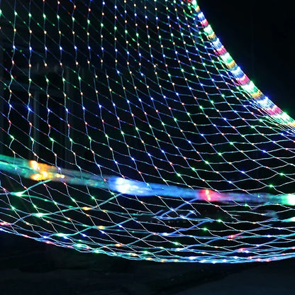 6x4M 3x3M LED Net Mesh Light Christmas Window Curtain String Light Outdoor Fairy Light Garland for Wedding Holiday Decor Lamp