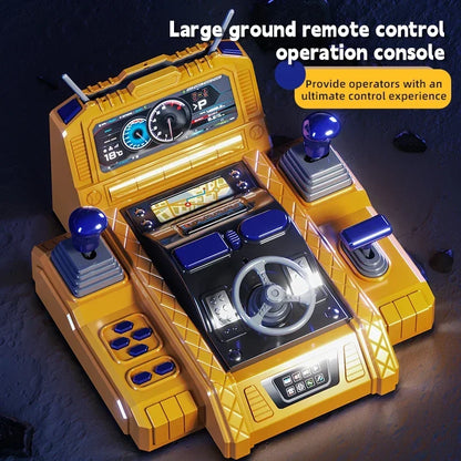 Large Alloy RC Excavator Remote Control Construction Vehicle with Operation Console, LED Light, 680° Rotation, Digger Truck Toy