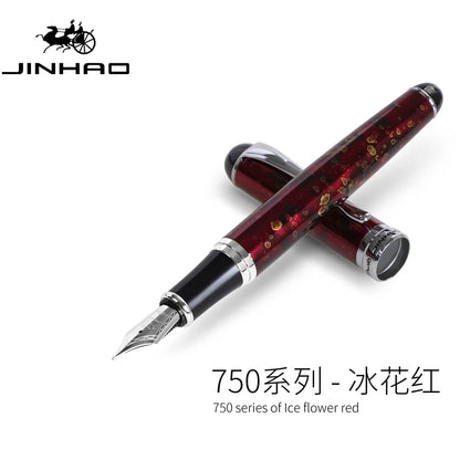 Jinhao Business Calligraphy Fountain Pen X750 Exquisite Elegant Iridium Gold Pen Office Signature Luxury Write Gifts Stationery