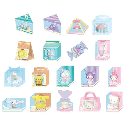 Sanrio Characters Kawaii Mini Figures Dessert Cake Puff Cookie Blind Box Toys Collection Desk Ornaments Birthday Gifts