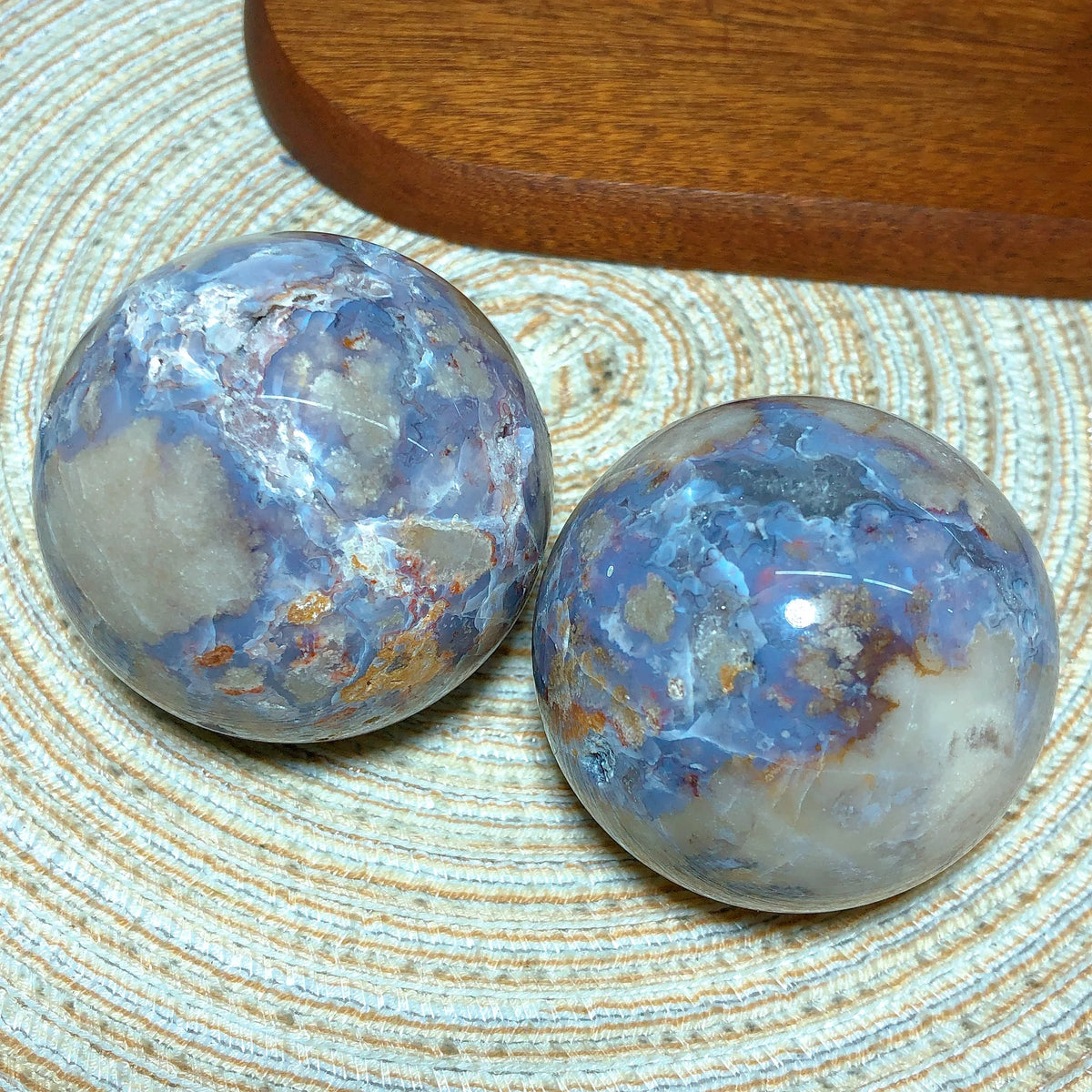Natural Crystal Blue Flowe Agate Sphere Druzy Geode Painting Gemstones Mineral Energy Home Decorations Room Decor Gift