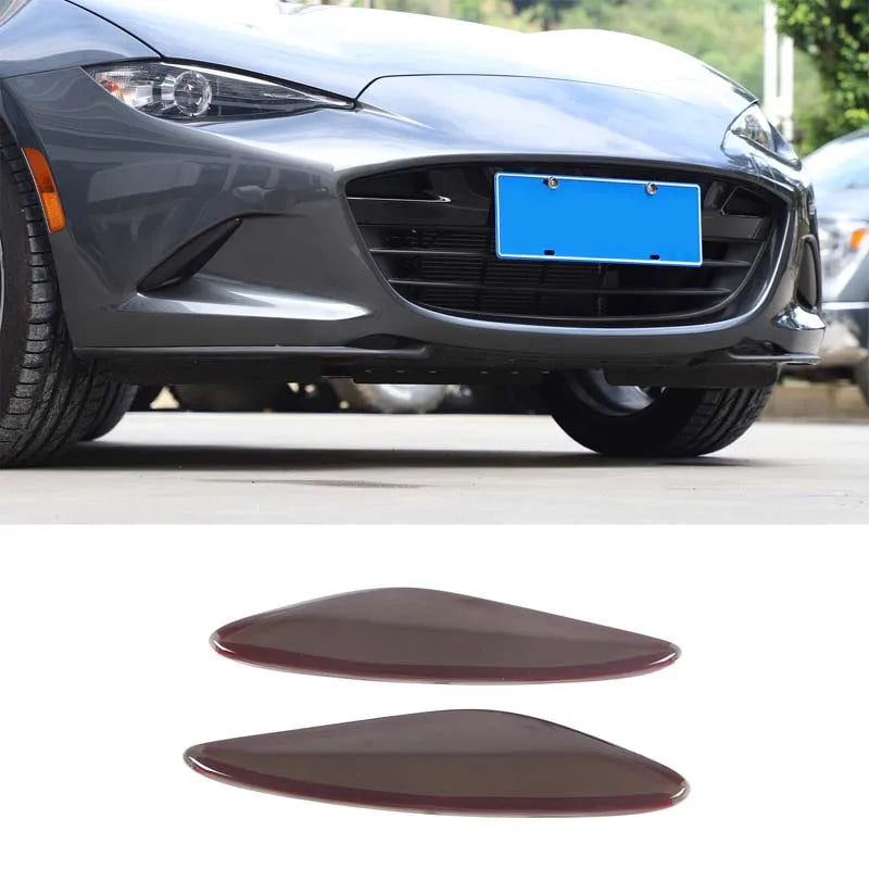 For Mazda MX-5 ND 2016-2026 Blackened Car Front Rear Fog Lights Turn Signal Light Cover  Trim Exterior Accessories