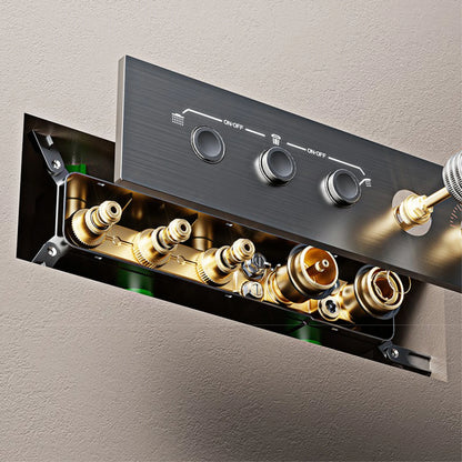 Luxury black brass wall mounted thermostatic shower system Simple embedded design for hot and cold water 3-function bathroom Tap