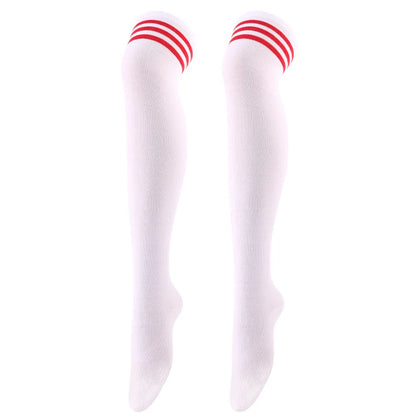 Women Jk Stockings Halloween Party Cosplay Socks Over Knee Thigh Socks Warm Stocking Women Boot Sock Triple Stripe Long Socks